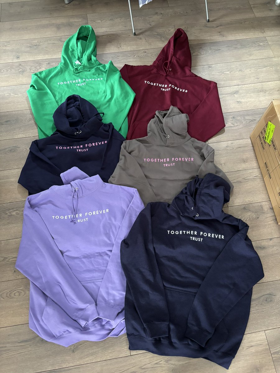 Another fantastic order of our new hoodies from our merchandise supplier ICE Print And Design Any colour hoodie with any colour embroidered text £25 🩷🩵