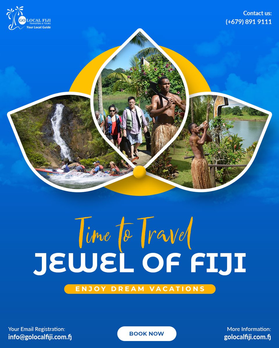 Paradise Calling! ✨ It's Time to Discover the Jewel of Fiji with Go Local Fiji! ✨

#GoLocalFiji #JewelOfFiji #FijiParadise #IslandHopping #CrystalClearWaters #PristineBeaches #SnorkelingAdventure #CulturalExperiences #BookNow #LetsGoFiji