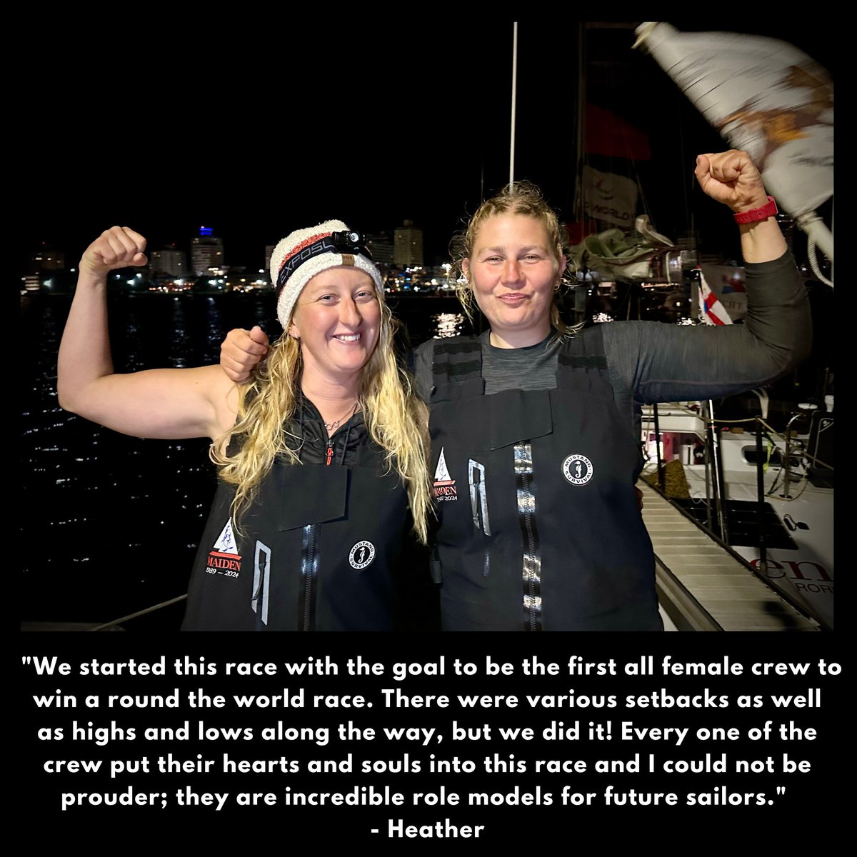 Heather Thomas has just become the youngest female skipper to win a round the world race! 💪 #OGR2023