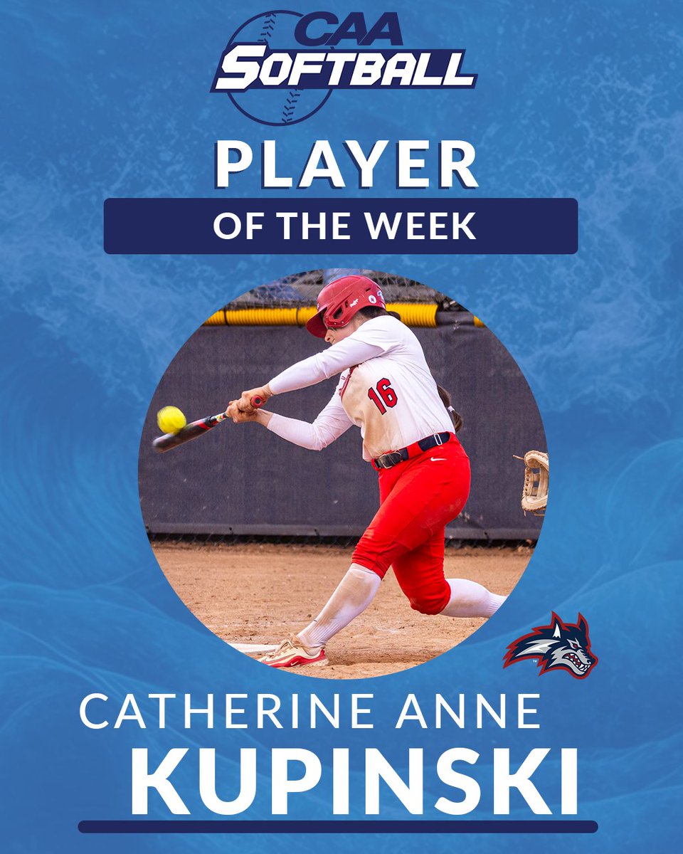 🥎 #CAASoftball Player of the Week

Catherine Anne Kupinski slashed .625/.684/1.063 with nine RBIs and seven runs scored as <a href="/StonyBrookSB/">Stony Brook Softball</a> went 5-0 this week, extending its winning streak to a program-record 16 games.

bit.ly/3UsOD