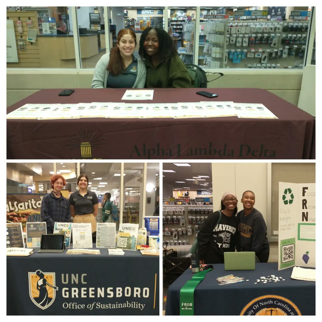 We're in the @uncg EUC celebrating #EarthDay! Stop by to learn from student clubs about how you can help our community! #service
