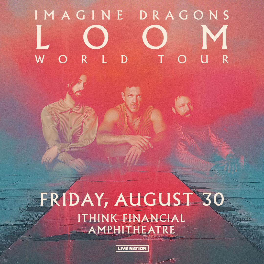 💫 JUST ANNOUNCED! 💫 Imagine Dragons coming here to iTHINK Financial Amphitheatre on Friday, August 30 for their LOOM WORLD TOUR! Live Nation Presale | Thursday | 10am | Code: RIFF On Sale | Friday | 10am | 🎫👉 livemu.sc/3W3oA6S Part of the Ford Concert Series