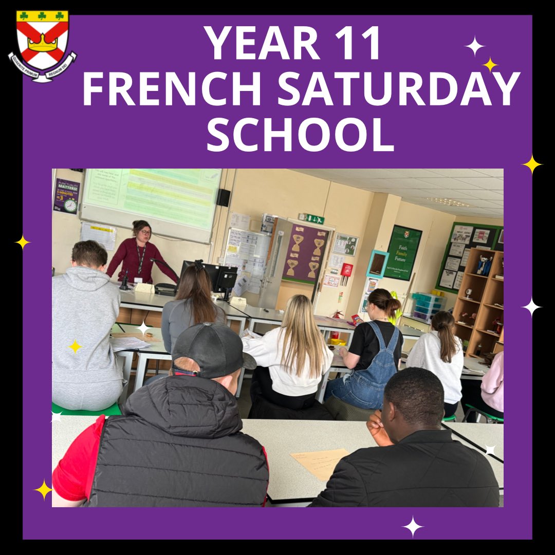 🌟☘️💜YEAR 11 FRENCH💜☘️🌟 A HUGE, HUGE shout out to our Year 11 French pupils who attended the Saturday school! What dedication - you superstars! #stpatsfam #npcat #halftermintervention