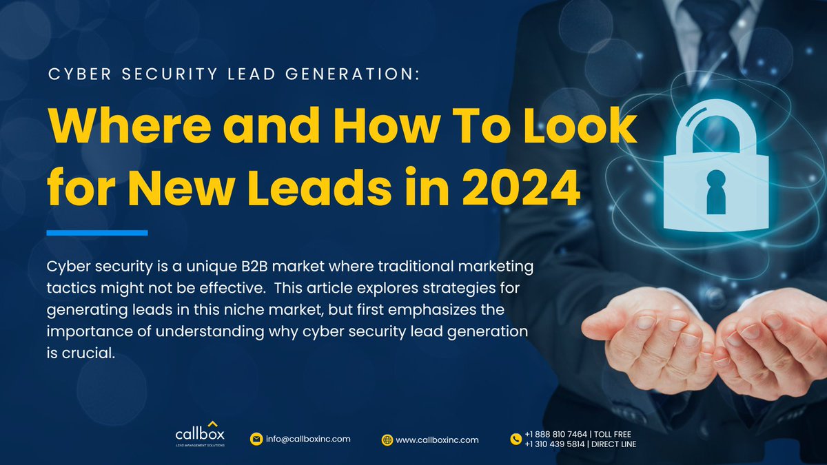 Struggling to find qualified cybersecurity leads? We reveal market-specific strategies to generate high-quality leads & convert them into paying customers. Learn more: bit.ly/4a8tdjU #leadgeneration #cybersecuritytips #cybersec #b2b