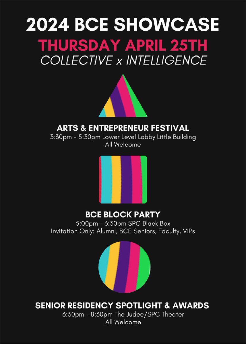 Thursday, April 25 | BCE SHOWCASE 2024 Collective x Intelligence RSVP: eventbrite.com/e/2024-bce-sho…