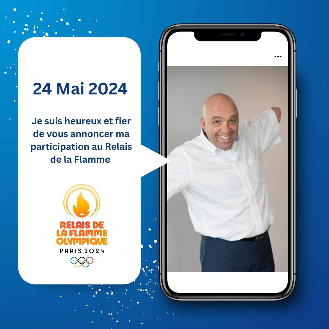 Je suis heureux de vous annoncer ma participation au relais de la Flamme 🔥 @Paris2024 dans la ville de #Ruffec @charente☀️ Je veux que chaque pas ou tour de roue👨‍🦽que je ferai avec cette flamme, soit un pas vers l'unité et la solidarité #JOP2024 #Paris2024 #NousportonslaFlamme