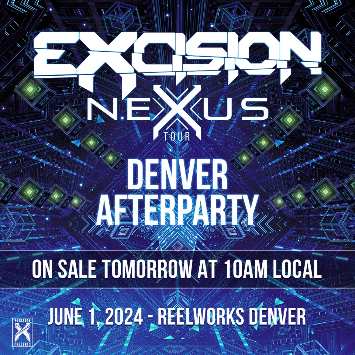 🌙🦖After Party Alert!🦖🌙

Party Guru Productions welcomes you to join us for the NEXUS TOUR : MILE HIGH AFTER PARTY ft EXCISION with Support TBA on Saturday, June 1st at ReelWorks Denver!