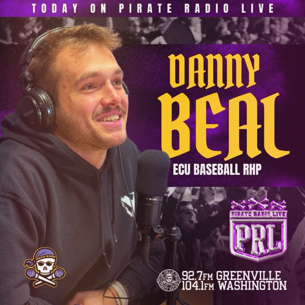🏴‍☠️⚾️ Today on Pirate Radio LIVE, former? still? always? intern Danny Beal @dbeal9 returns to PRL to recap the weekend sweep and preview ECU Baseball vs NC State. LISTEN, STREAM, WATCH ⏰ 3-6pm M-F 📻 92.7FM or 104.1FM 💻 PR927FM.com 📺 youtube.com/c/pirateradiotv