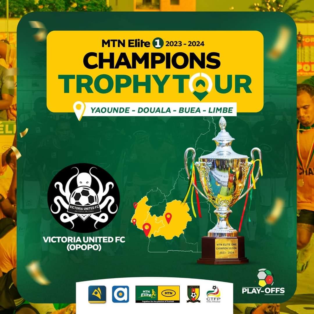 Our Trophy Tour begins on Tuesday 23rd April, 2024.
✔️ Yaounde 23/04/2024
✔️ Douala  24/04/ 2024
✔️ Buea - Limbe 24/04/2024
#victoriaunitedfc #opopo #opopogym #opopotv #FecafootOfficiel