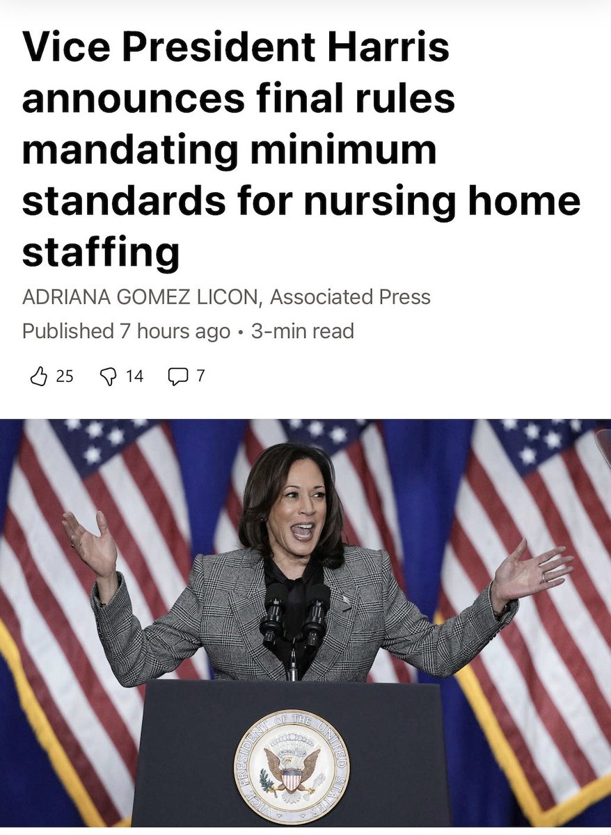 GREAT NEWS: The Biden Administration will require nursing homes, for the first time ever, to have minimum staffing levels after the COVID-19 pandemic exposed grim realities in poorly staffed facilities for older and disabled Americans. The new rules implement a minimum number of