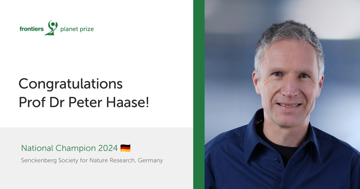 🥳Congratulations to <a href="/Senckenberg/">SENCKENBERG</a> researcher Prof. Peter Haase for being named Germany's National Champion by the Frontiers Planet Prize for his article "The recovery of European freshwater biodiversity has come to a halt". Well done!!!  👏👏👏🎊
👉 frontiersplanetprize.org