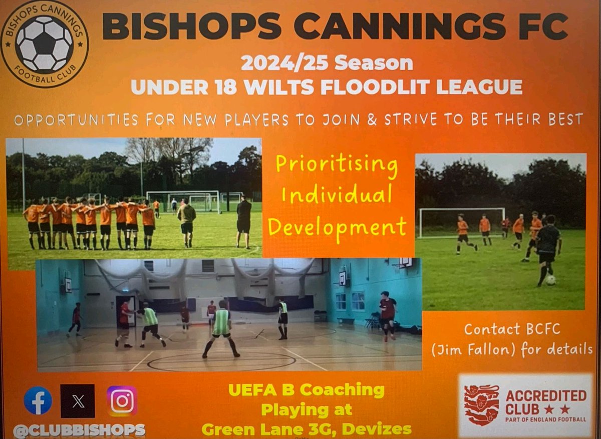 Training sessions open for U18 Floodlit team 24/25 UEFA B coach @jimvfallon @greenlanepf Tuesdays 8pm Keen to thrive & prioritise your individual development as a player? Whether with Bishops or other clubs we aim to enhance progression to the highest levels of the adult game