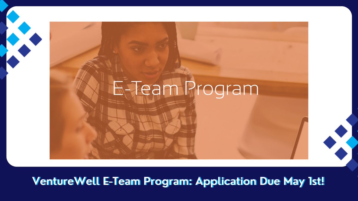 The VentureWell E-Team Program is accepting applications until May 1st. This opportunity provides up to $25,000 in grant funding and networking to support student-led ventures tackling social, health, and environmental challenges. 🌍 Link in bio for more details!