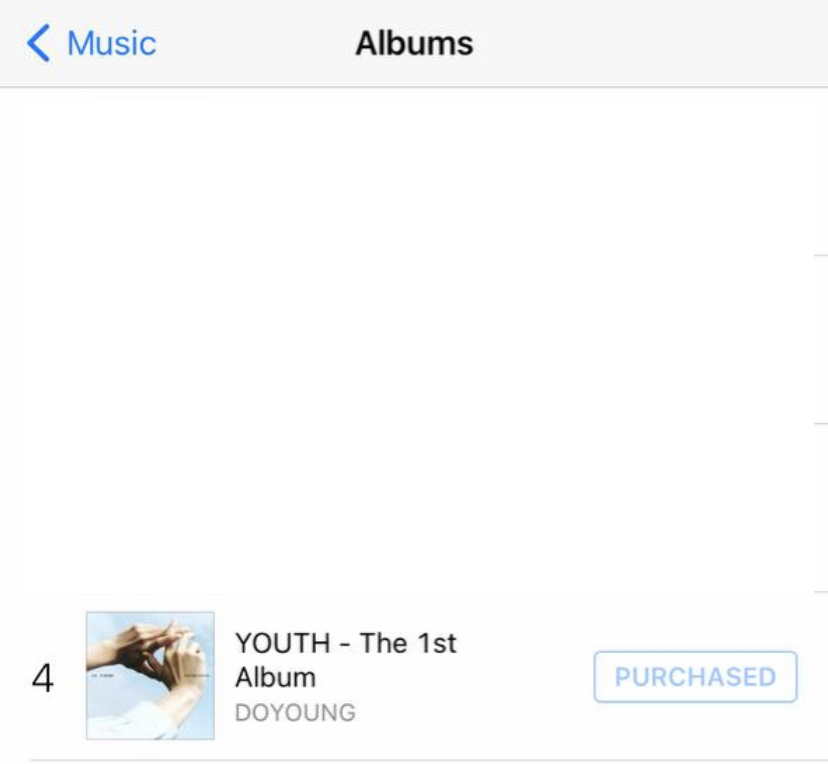 DOYOCHIBRASIL's tweet photo. Nosso orgulho! Youth está em 4º no chart geral e 2º no chart de álbuns pop no iTunes Brasil! Little Light ocupa o 5º no chart de música pop! 

Vamos, Doppus BR, rumo ao #1! Comprem o álbum e música no iTunes!🐰🌊✨

#DOYOUNG_청춘의포말_YOUTH #DOYOUNG #도영 https://t.co/ZSxGpKinop