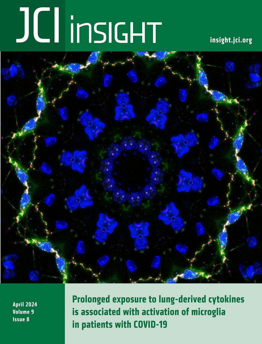 #Cover:Prolonged exposure to lung-derived cytokines is associated with activation of microglia in patients with #COVID_19: buff.ly/3Qwbcon Image:proinflammatory microglia, with the image rotated around a central axis to create a stellate, fractal-like pattern @bsinger007