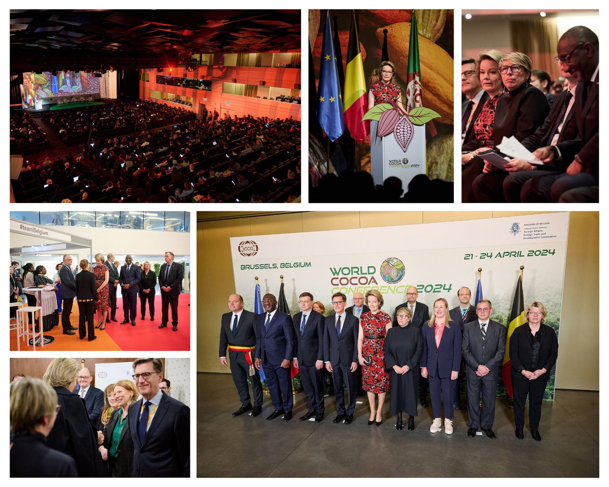 🍫Her Majesty the Queen officially opened the 5th edition of the #WorldCocoaConference in Brussels. She emphasized that #cocoa production should be deforestation-free, without child labour, yet through decent work conditions for producers.