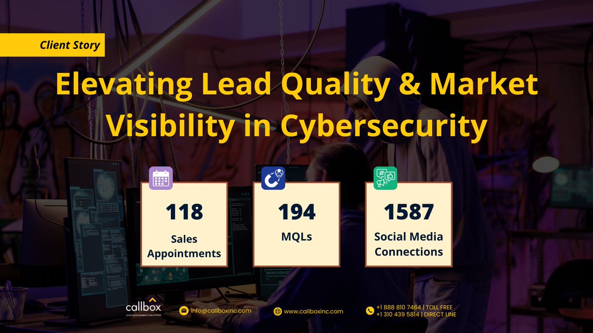 Discover How Callbox Can Elevate Lead Quality & Market Visibility in Cybersecurity Read the full success story here: bit.ly/4aLPsfZ #leadgeneration #cybersec #cybersecuritytips