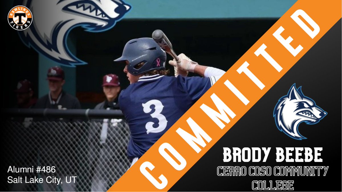 Congrats to Brody Beebe on his commitment to Cerro Coso Community College! #TigerAlum @Rawlings_Tigers