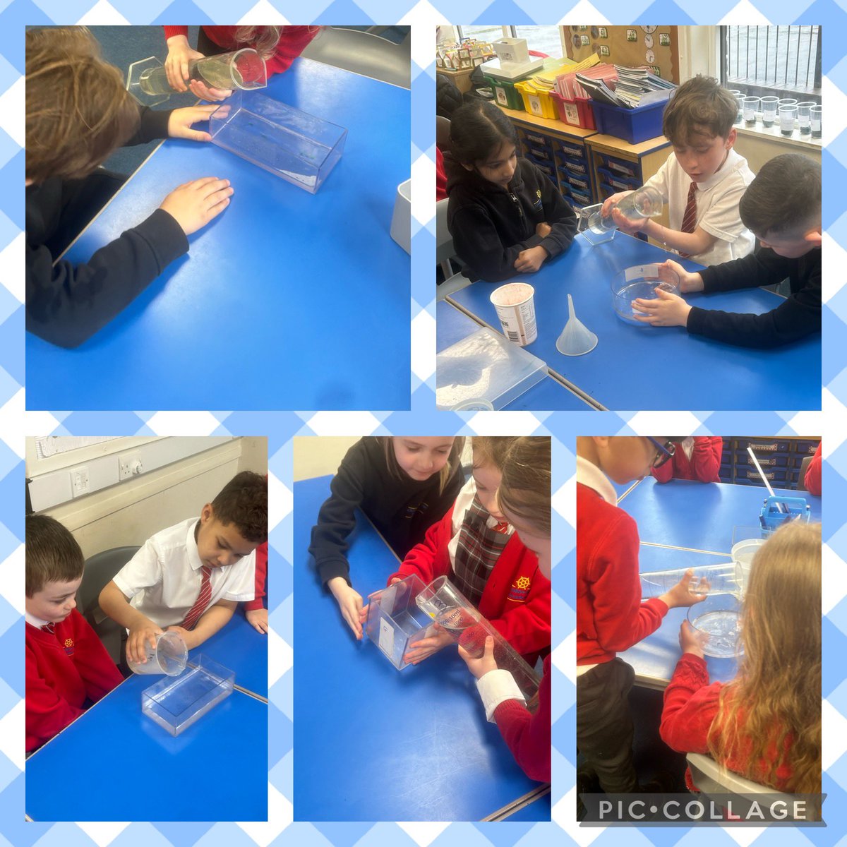 Miss Anderson’s maths group have been investigating capacity today. We investigated how much liquid different shaped containers can hold. We were surprised to see some of the different sized containers had the same capacity. We learned that 1000ml = 1 litre.