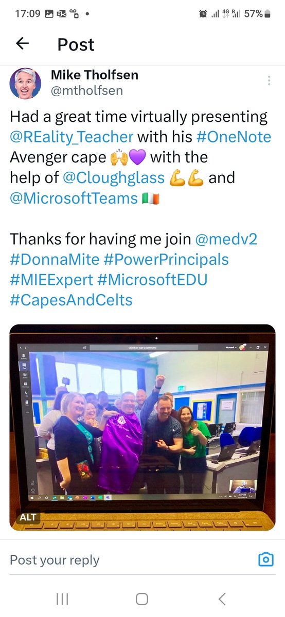 medv2's tweet photo. @REality_Teacher @MS_eduIRL @Cloughglass @bradenroad24 @damianharvey74 Thank you so much for the kind words, lots of sharing and learning but always time for some fun moments along the way - remember this? cc @mtholfsen https://t.co/0RWN4wvGRb