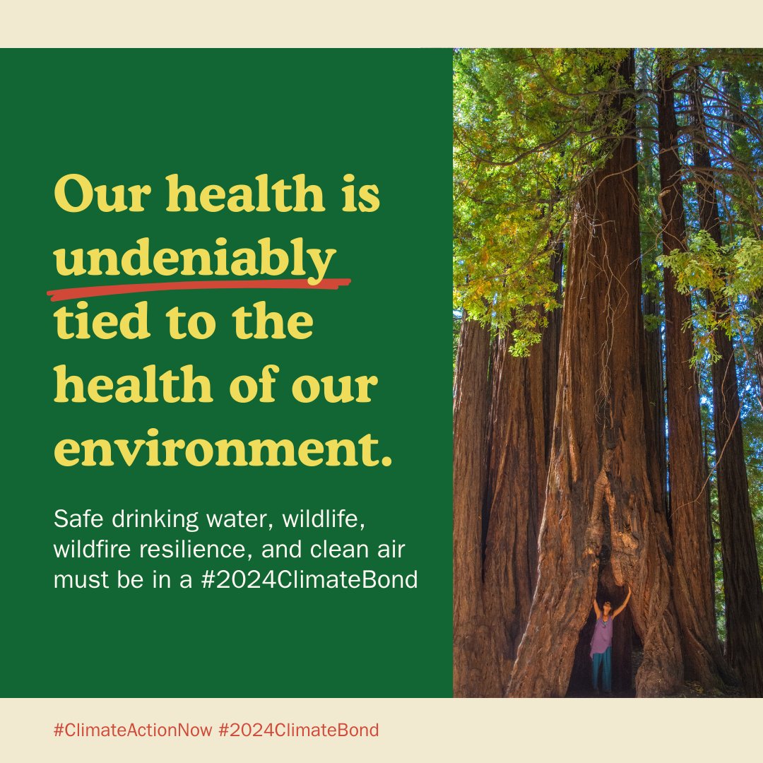 'The health of Californians is undeniably tied to the health of our environment. We need #ClimateActionNow to protect our state from the impacts of climate change. #CALeg, it's time to pass a #2024ClimateBond! @CASpeakerRivas @ilike_mike @CAgovernor
