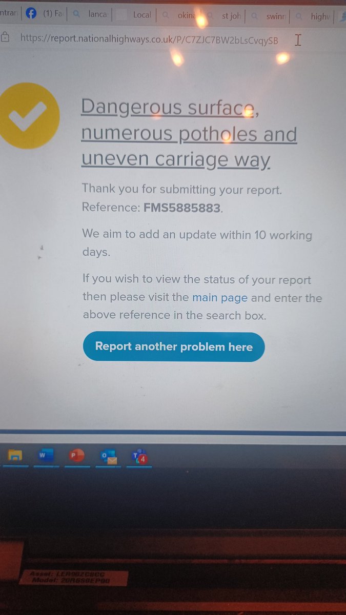 I've had a lot of messages about the state of the A56 #Haslingden to #RisingBridge. I've reported it before, but wanted to just share my most recent report & reference number in case people are interested.