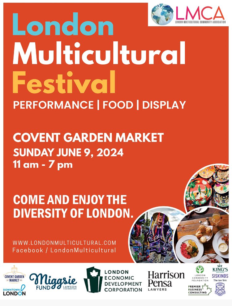 MiggsieFund's tweet photo. Mark your calendars for the London Multicultural Festival, June 9th at the @CoventMarket. A celebration of #diversity and #community. #LMCA #LdnOnt https://t.co/ll19aR8go9