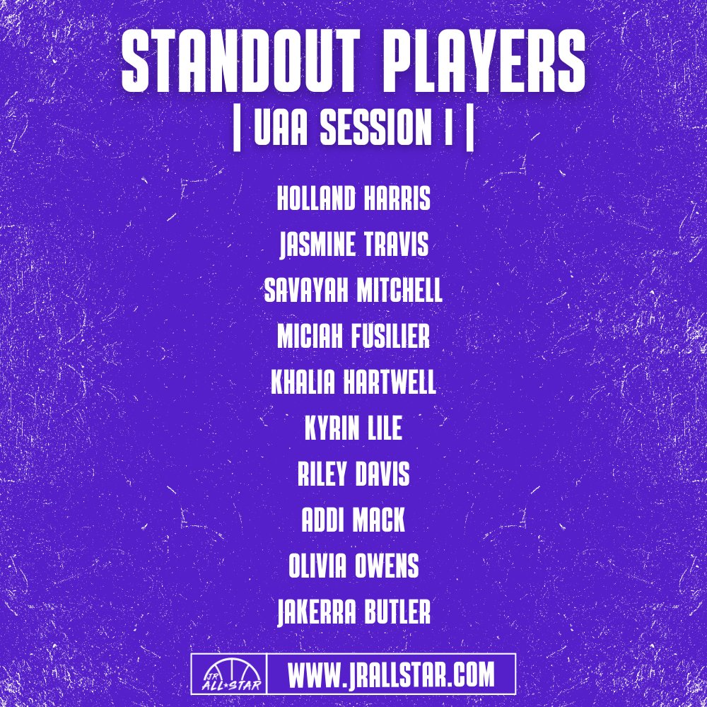 𝗦𝗧𝗔𝗡𝗗𝗢𝗨𝗧 𝗣𝗟𝗔𝗬𝗘𝗥𝗦 Here are the players who caught our eye during Day 3️⃣ of @UANextGHoops Session I! 👇 @TheHollandHarr1 @jasmine_travis0 @VayMitchell35 @MiMi_six_too @khalia_hartwell @kyrin_lile @addimackk @00oliviaowens @JakerraB2025