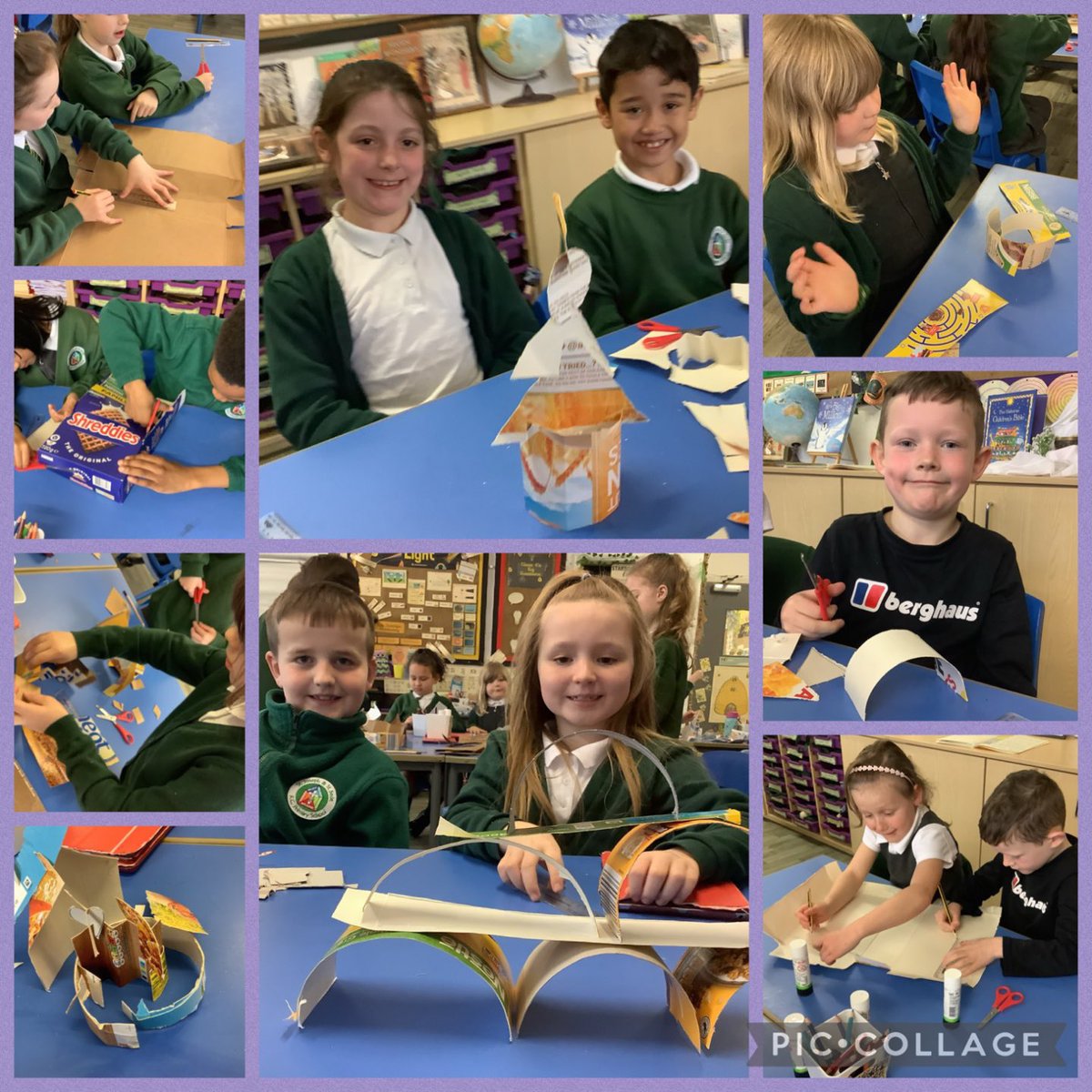 In art Class 6 have been learning about different types of sculpture. We have been using cardboard to make 2D shapes into 3D structures and securing them without using any sort of adhesive! @kapowprimary #sjsbart