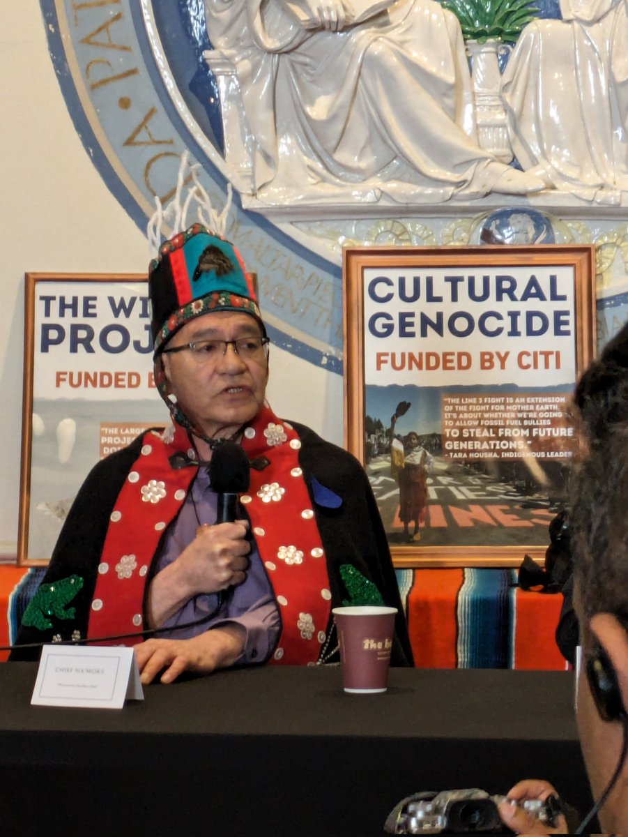 Chief Na Moks: Indigenous communities are protecting the planet for our children and for yours too. You must speak out or Citi controls the narrative. @greenfaithworld #PeopleVsCiti #faiths4climate