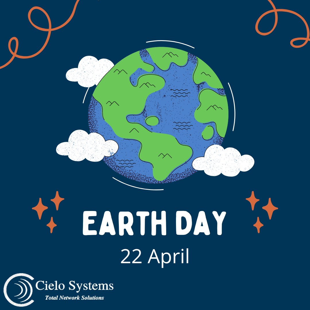 Happy Earth Day from Cielo Systems! Let's celebrate this day by nurturing our planet and making a positive impact on the environment! 
#cielosystems #earthday #gogreen #technicians #network