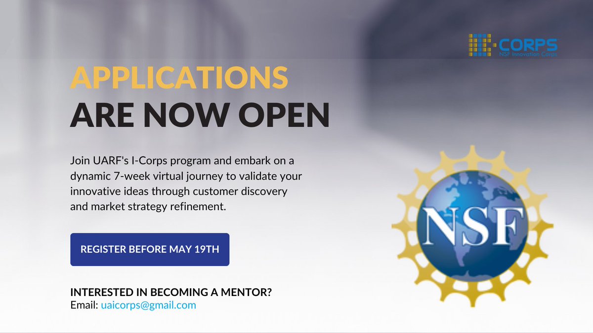 Dive into innovation with UARF's I-Corps program! Validate your ideas, refine strategies, and network in a dynamic 7-week virtual platform. Applications for Summer 2024 are open until May 19th! Passionate mentors wanted to guide our teams - details in bio.