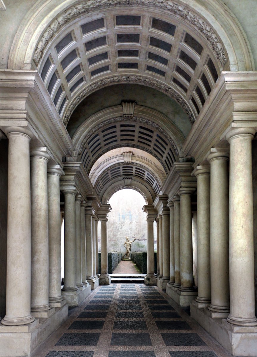 5. The Palazzo Spada

Borromini also contributed to this mighty stucco palace in a unique way, by adding a forced-perspective illusion. This colonnade is only 8 meters long, but it looks like 30.