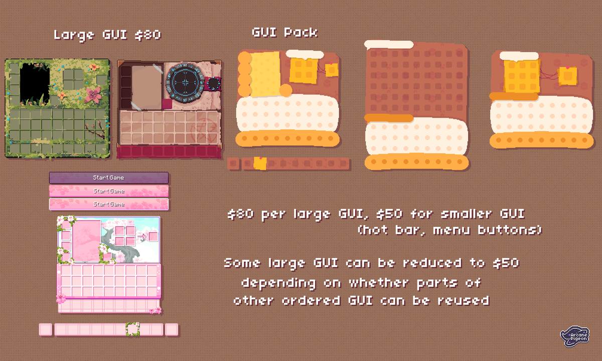 Commission sheet for my minecraft GUIs.