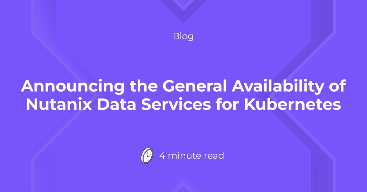 Modern apps call for modern solutions. 💡 Nutanix Data Services for Kubernetes empowers developers with efficient and easy-to-use tools. Don’t believe us? See for yourself: ntnx.com/4aAafTT