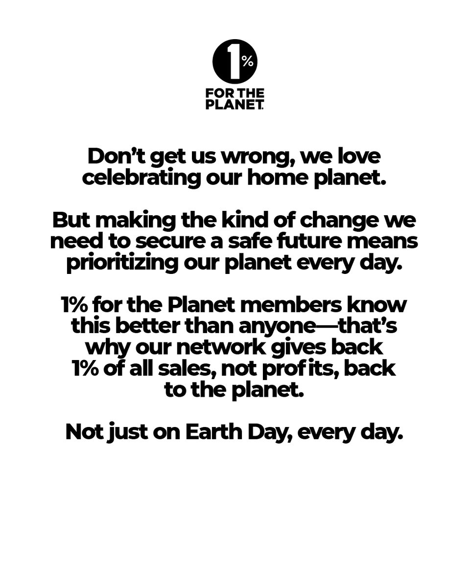 Because we take action for our home planet every day of the year. 🌏 Join us and 5,200+ businesses doing the same: hubs.ly/Q02tF2Hx0 #onepercentfortheplanet #earthday #earthmonth #climateaction #membership #certification