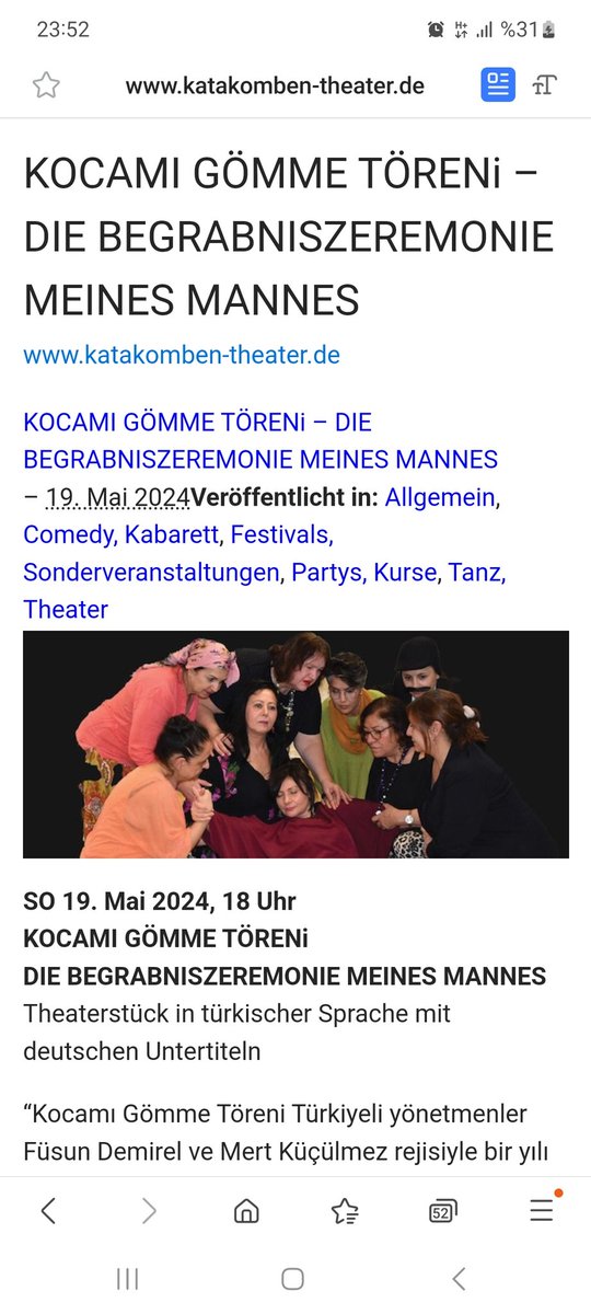 Rejisini #mertkuculmez ile yaptığımız #alicuneytkilcioglu oyunu Kocamı Gömme Töreni #Dorthmund G.K.Dernegi tiyatro topluluğu tarafından Essen #katakombentheatre'da. 19 mayıs 'ta saat 18.00 de bekliyoruz.