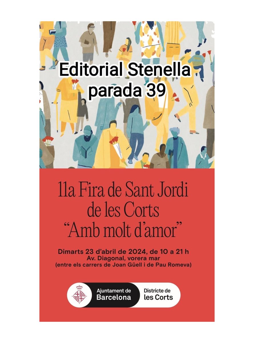 Ed_Stenella's tweet photo. T'esperem demà de 10 a 21 h amb molt d'amor per la ciència en la vida quotidiana!
#SantJordi2024 #SantJordi #editorialstenella #stenellalibros https://t.co/P8UNLrsBUz