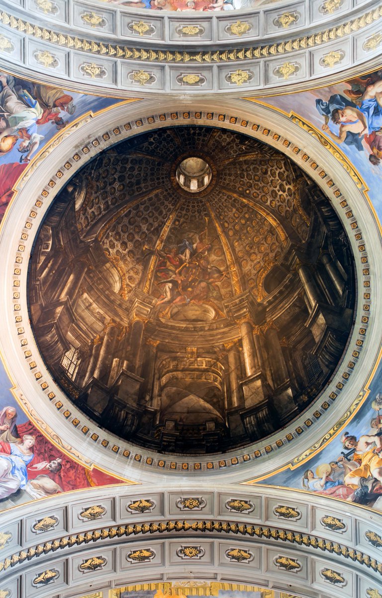 The illusionistic frescoes of the Church of St. Ignatius are every bit as majestic as the Sistine Chapel — Pozzo's 17th century genius opened flat ceilings to the heavens. The 'dome' he painted is actually flat...