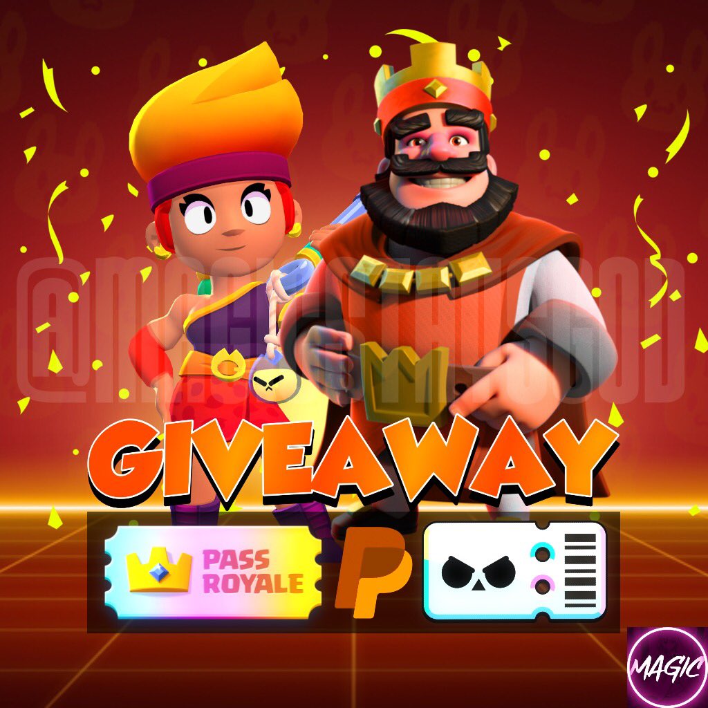🎁 GIVEAWAY 🎁 💎 ×1 BRAWL PASS PLUS 💎 ×1 187 GEMS (BS) 💎 ×1 DIAMOND PASS 💎 ×1 1320 GEMS (CLASH ROYALE) 💎 ×1 10$ (PAYPAL) - Follow @MagicStaysGod @Ludi_CR - Like♥️ & RT♻️ - Comment what you want to win 💎ONLY 1 OF ABOVE PRIZES💎 Ends in 3 days 🎁 #UrbanNinjaTaraGiveaway