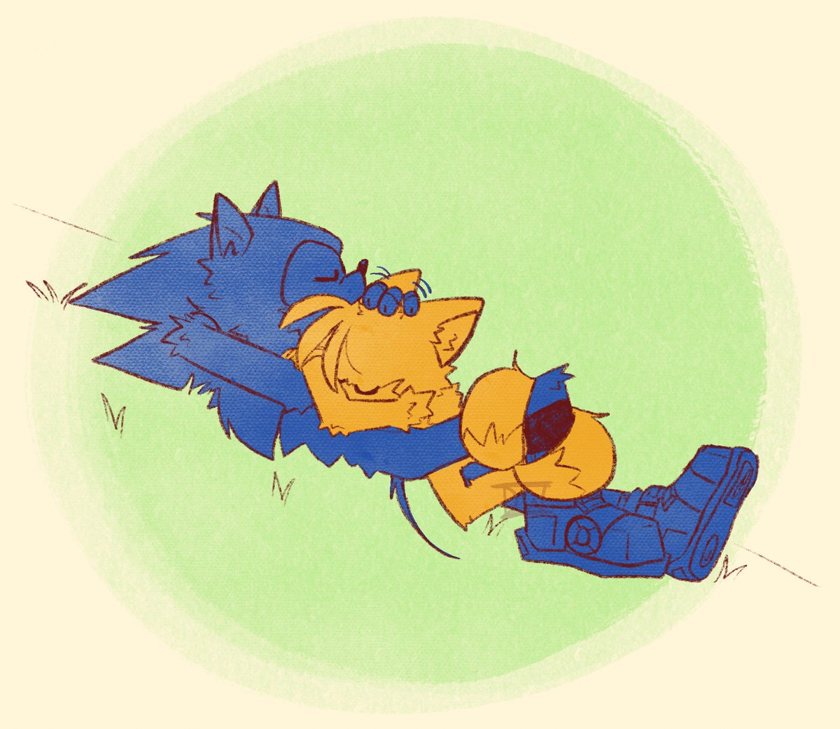 April 22 2024

Sometimes Tails has to find Sonic while he's napping. It could be for any reason.

But if it isn't time sensitive or important enough at the moment, Tails will sometimes catch some zzz's with his brother too. That or tackle him into a surprise sibling fight.