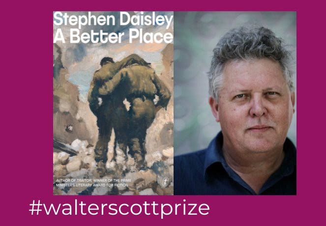'It's not until he leaves the field that he realises he's left his twin behind.' Discover Stephen Daisley's #WalterScottPrize longlisted A BETTER PLACE (@text_publishing), following brothers into the world war that will separate them. rnz.co.nz/national/progr…