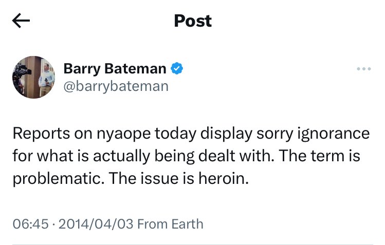 I’ve been saying this for years. We have an opiate problem. Calling it anything else undermines any effort to treat addicts and address the crisis. x.com/barrybateman/s…