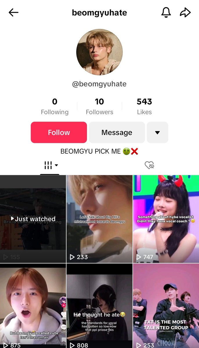🔈MASS REPORT PLEASE REPORT AND BLOCK • this account recently made a tiktok account and has been making hate videos about 🧸 please report every videos 🙏 🔗tiktok.com/@beomgyuhate?_…
