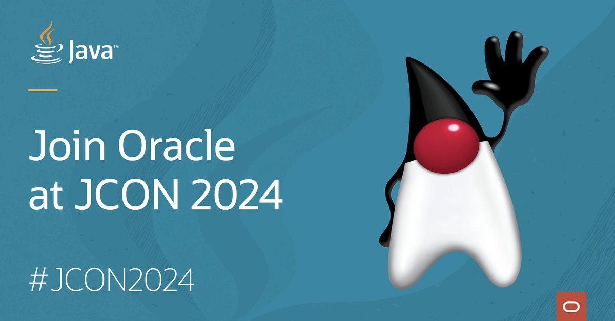 📢Announcement!📢

#Java developers, @oracle is participating in this year's <a href="/jcon_conference/">JCON</a> (May 13-16 | Cologne, Germany)

Come meet <a href="/aalmiray/">Andres Almiray</a> <a href="/alina_yurenko/">Аlina Yurenko 🇺🇦</a> <a href="/ammbra1508/">Ana Maria Mihalceanu 🇳🇱🇷🇴</a>  <a href="/kmensah/">Kuassi Mensah</a> and me to learn about @Java, <a href="/graalvm/">GraalVM</a> and <a href="/Oracle/">Oracle</a>Database.

Register now: 2024.europe.jcon.one/tickets