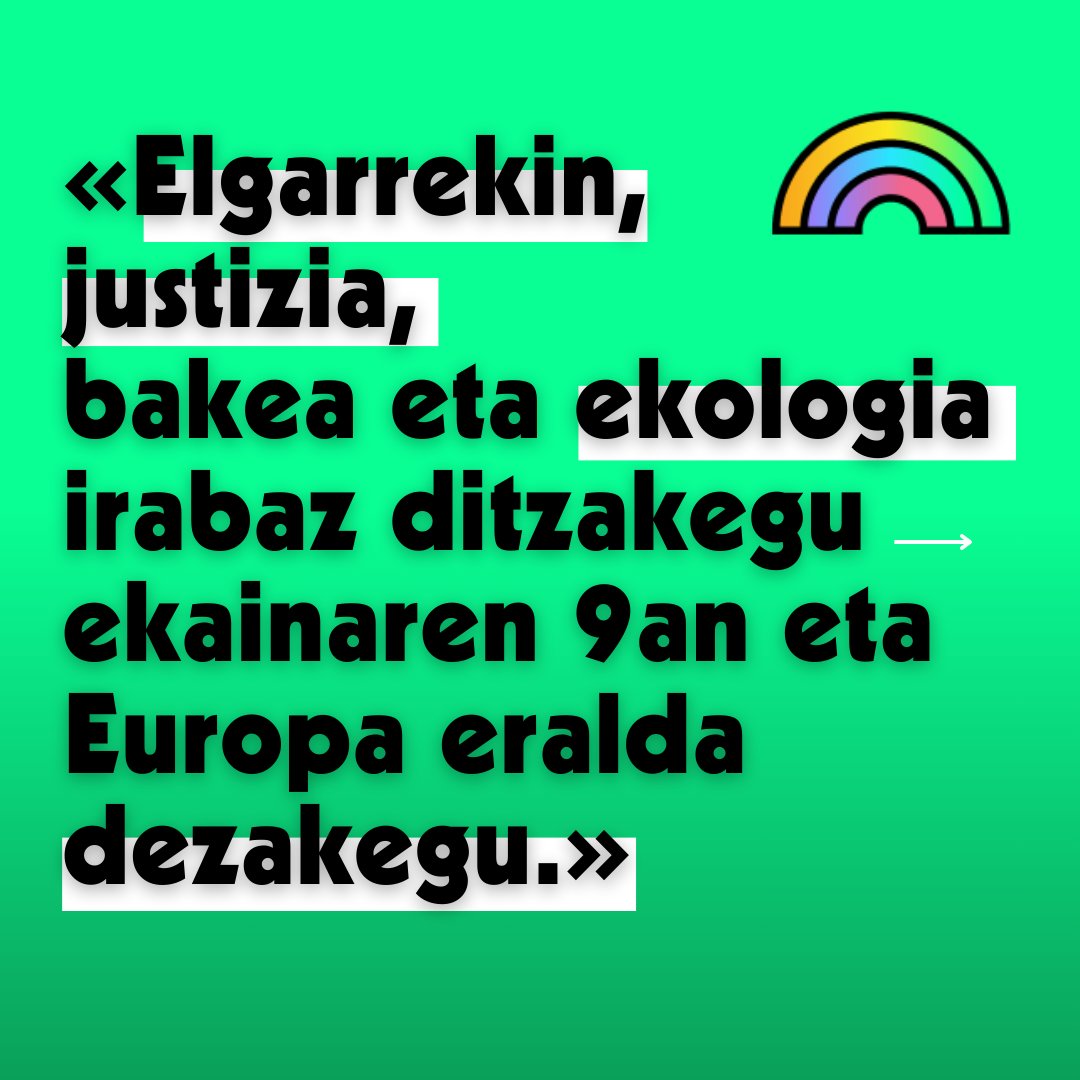 🌈 @marietouss1 buru duen Europako hauteskundeetarako Ekologistak zerrendarako hautagai izaitea plazer eta ohorea daukat.
🙋‍♀️🙋Elgarrekin, justizia, bakea eta ekologia irabaz ditzakegu ekainaren 9an eta Europa eralda dezakegu.

#ecologie2024 #européennes2024