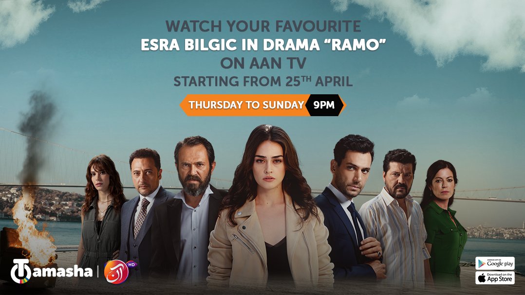 Ertuğrul mein shahana andaz dikhanay ke baad sab ki pasandeeda Esra Bilgic, is back with a bang! Dekho 🇵🇰 ki favourite Turkish acrtress ko Aan TV ke drama serial 'Ramo' mein, starting from 25th April, Thurs to Sun at 9:00PM LIVE on Tamasha, on Aan TV channel. Download now!