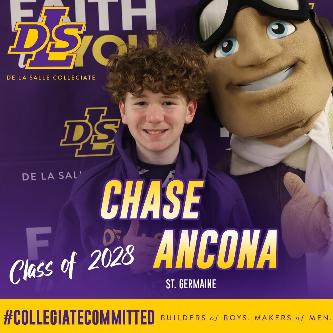 COLLEGIATE COMMITTED: We are excited to introduce Chase Ancona as the latest member of the Class of 2028 to be #CollegiateCommitted. He is the great-grandson of George Murphy, '47, and brother of Carter Ancona, '26, and comes to us from St. Germaine. Welcome, Chase!