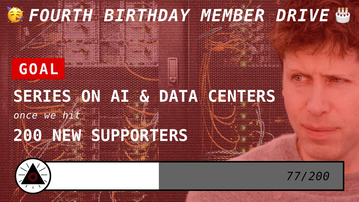 🥳 Tech Won’t Save Us is celebrating four years — and we’re asking you to help us make a new series on AI hype and the growing backlash to the data centers that power it. Help us hit our goal by supporting the show on Patreon: patreon.com/techwontsaveus