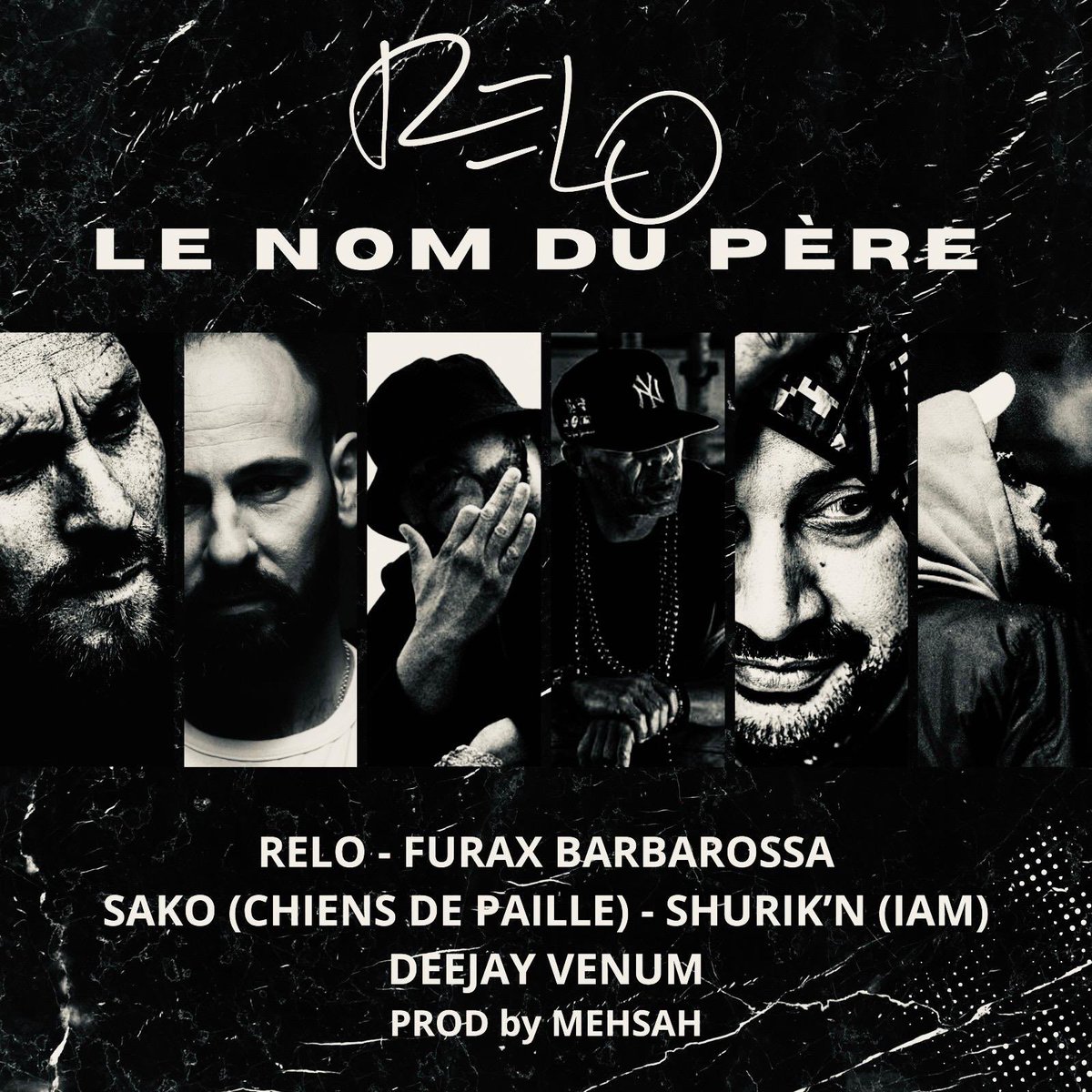 Mon nouveau titre « LE NOM DU PÈRE » avec <a href="/FuraxBastard/">FURAX BARBAROSSA</a> <a href="/sako/">Sako (Chiens de Paille)</a> <a href="/Shurikn/">Shurikn</a> @deejayvenum sur une production de <a href="/MehsahOfficiel/">MEHSAH</a> est dispo partout les Relos !!
C’est un inédit de mon album  « DIEU MERCI ENCORE » sorti depuis peu.

MARSEILLE COMME TU NE L’ENTENDS PLUS !